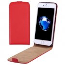 For iPhone 7 Red Vertical Flip Genuine Split Leather Case