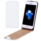 For iPhone 7 White Vertical Flip Genuine Split Leather Case