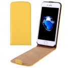 For iPhone 7 Yellow Vertical Flip Genuine Split Leather Case