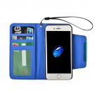 For iPhone 7 Blue Detachable Plain Weave Texture Flip PU Leather Case