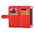 For iPhone 7 Plus Red Flip Leather Case with Card Slots, Wallet & Lanyard