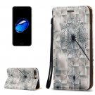 For iPhone 7 Plus 3D Relief Dandelion Leather Case with Holder, Card Slots & Lanyard