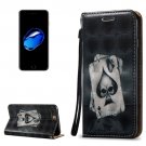For iPhone 7 Plus 3D Relief Poker Leather Case with Holder, Card Slots & Lanyard
