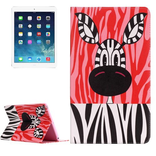 For iPad Air 2/iPad 6 Zebra Pattern Horizontal Flip Leather Case with Holder