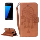 For Galaxy S7/G930 Brown Crazy Horse Leather Case with Holder, Card Slots, Wallet & Lanyard