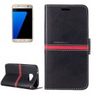 For Galaxy S7/G930 Black Crazy Horse Leather Case with Holder, Card Slots, Wallet & Lanyard