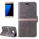 For Galaxy S7/G930 Grey Crazy Horse Leather Case with Holder, Card Slots, Wallet & Lanyard