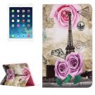 For iPad Air 2/iPad 6 Rose Tower Pattern Horizontal Flip Leather Case with Holder
