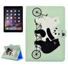 For iPad Air 2/iPad 6 Cute Bear Pattern Flip Leather Case with Holder, Card Slots & Wallet