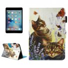 For iPad Mini 4/3/2/1 Cats Smart Cover Leather Case with Holder, Card/Pen Slots & Wallet