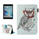 For iPad Mini 4/3/2/1 Owl Smart Cover Leather Case with Holder, Card/Pen Slots & Wallet