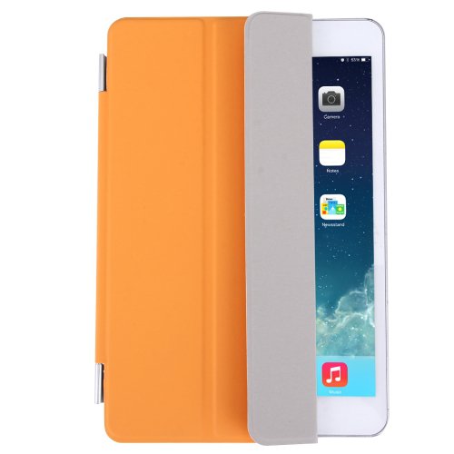 For iPad Mini 4 Orange Single Side Polyurethane Smart Cover with 3-Folding Holder