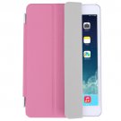 For iPad Mini 4 Pink Single Side Polyurethane Smart Cover with 3-Folding Holder