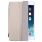 For iPad Mini 4 Gold Single Side Polyurethane Smart Cover with 3-Folding Holder