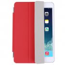 For iPad Mini 4 Red Single Side Polyurethane Smart Cover with 3-Folding Holder