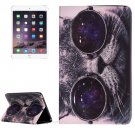 For IPad Mimi 4 Glasses Cat Pattern Horizontal Flip Leather Case with Holder
