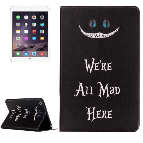 For IPad Mimi 4 All Mad Here Pattern Horizontal Flip Leather Case with Holder