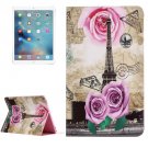 For iPad Pro 12.9" Rose Tower Pattern Flip Leather Case with Holder
