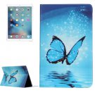 For iPad Pro 12.9" Blue Butterfly Pattern Flip Leather Case with Holder