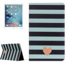 For iPad Pro 12.9" Stripe and Heart Pattern Flip Leather Case with Holder