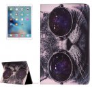 For iPad Pro 12.9" Glasses Cat Pattern Flip Leather Case with Holder