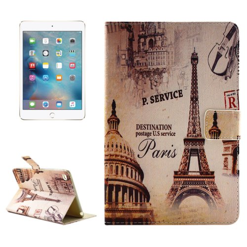 For iPad Pro 12.9" Eiffel Tower Pattern Horizontal Flip Leather Case with Holder