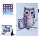 For iPad Air 2/iPad 6 Wave Owl Pattern Leather Case with Holder, Card/Pen Slots & Wallet