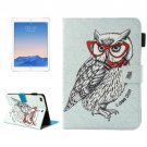 For iPad Air 2/iPad 6 Glasses Owl Smart Cover Case with Holder, Card/Pen Slots & WalletS