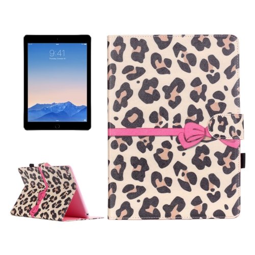 For iPad Air 2/iPad 6 Leopard Pattern Flip Leather Case with Holder & Card Slots & Wallet