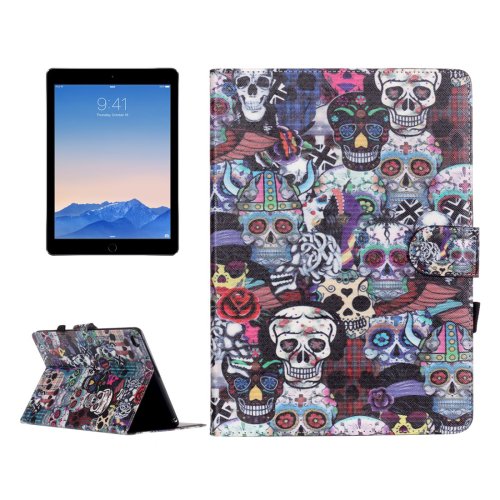 For iPad Air 2/iPad 6 Ghost Pattern Flip Leather Case with Holder & Card Slots & Wallet