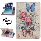 For iPad Air Rotatable Butterfly Pattern Leather Case with 3 Gears Holder