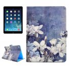 For iPad Air/iPad 5 Flowers Pattern Leather Case with Holder; Card Slots & Wallet