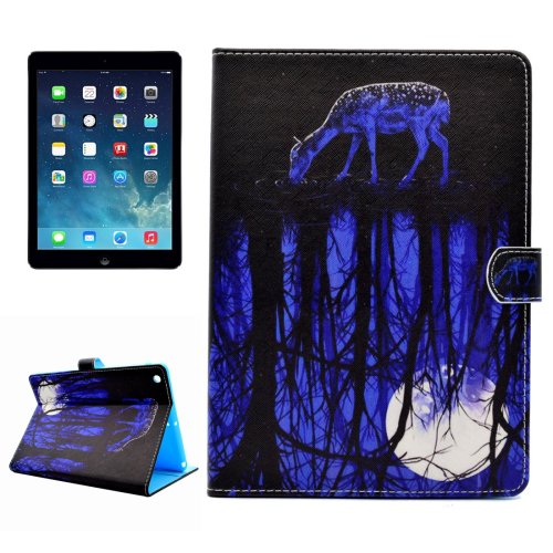For iPad Air/iPad 5 Reflection Pattern Leather Case with Holder; Card Slots & Wallet