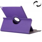For iPad Pro 12.9" Purple Cloth Smart Cover Leather Case with Rotating Holder & Card slots
