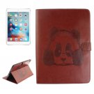 For iPad Pro 9.7" Coffee Embossed Panda Leather Case with Holder, Card Slots & Wallet