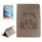 For iPad Pro 9.7" Grey Embossed Panda Leather Case with Holder, Card Slots & Wallet
