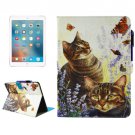 For iPad Pro 9.7" Cats Smart Cover Leather Case with Holder, Card/Pen Slots & Wallet