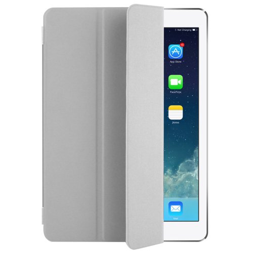 For iPad Pro 9.7" Grey Single Side Polyurethane Smart Cover with 3-Folding Holder