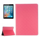 For iPad Pro 9.7" Grid Pink Flip Leather Case with Card Slots, Holder & Wallet