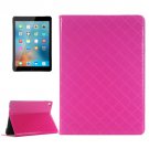 For iPad Pro 9.7" Grid Magenta Flip Leather Case with Card Slots, Holder & Wallet
