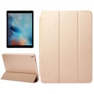 For iPad Pro 9.7" Gold Solid Color Smart Cover Leather Case with 3 Fold Holder