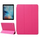 For iPad Pro 9.7" Magenta Solid Color Smart Cover Leather Case with 3 Fold Holder
