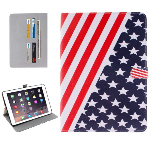 For iPad Pro 9.7" US Flag Pattern Flip Leather Case with Holder, Card Slots & Wallet