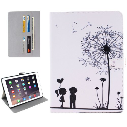 For iPad Pro 9.7" Couple Pattern Flip Leather Case with Holder, Card Slots & Wallet