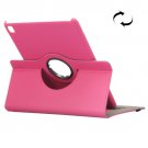 For iPad Pro 9.7" Magenta Cloth Smart Cover Leather Case with Rotating Holder, Card Slots