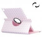 For iPad Pro 9.7" White Lattice Smart Cover Leather Case with Rotating Holder, Card Slots