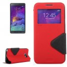 For Galaxy Note 5 Red Cross Flip Leather Case with Holder & Card Slot