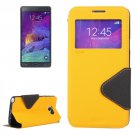 For Galaxy Note 5 Yellow Cross Flip Leather Case with Holder & Card Slot