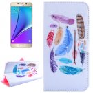 For Galaxy Note 5 Feathers Diamond Leather Case with Holder, Wallet & Card Slots
