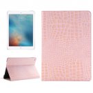 For iPad Pro 9.7" Pink Crocodile Flip Leather Case with Holder & Card Slots & Wallet